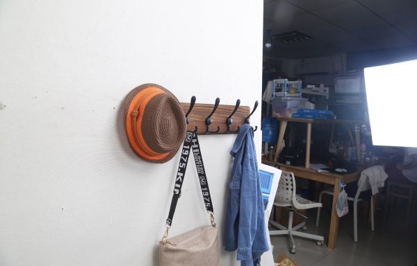 Dseap Coat Rack Wall Mounted – 5 Tri Hooks, Heavy Duty, Wooden Wall Coat Hanger Coat Hook for Clothes Hat Jacket Clothing, Natural & Black